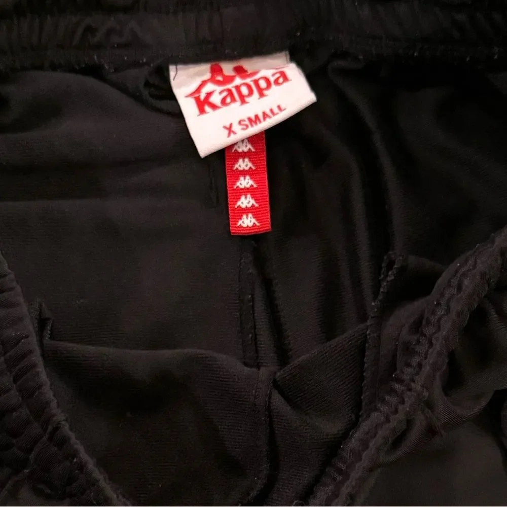 KAPPA Black Sweatpants Joggers Side Pockets Zip-Ankles & Back Pocket Men's XS